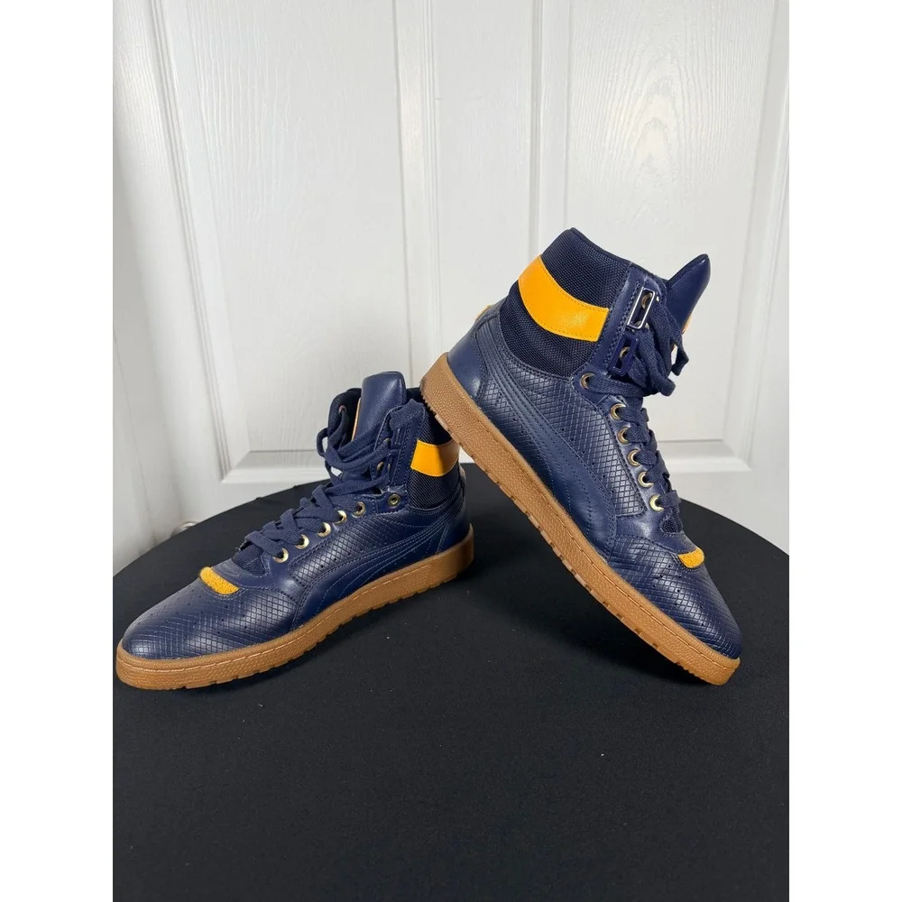 Puma x David T. Howard High School High Top Sneakers Men's 9.5 Blue Gold Rare